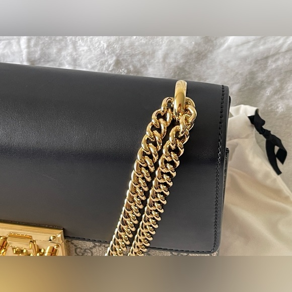 Gucci padlock shoulder bag/ GG supreme Medium brown/ black - Picture 11 of 15